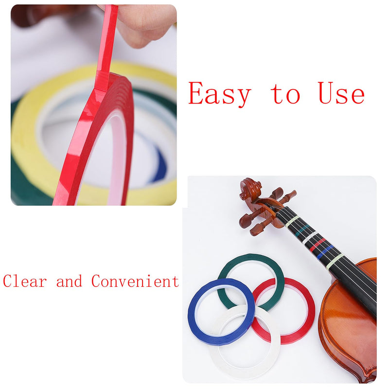 7 Rolls Violin Fingerboard Tapes, Violin Finger Guide Stickers, 216ft Cello Positions Practising Fingering Tape for Beginners Fretboard Note Positions. (7 Colors)