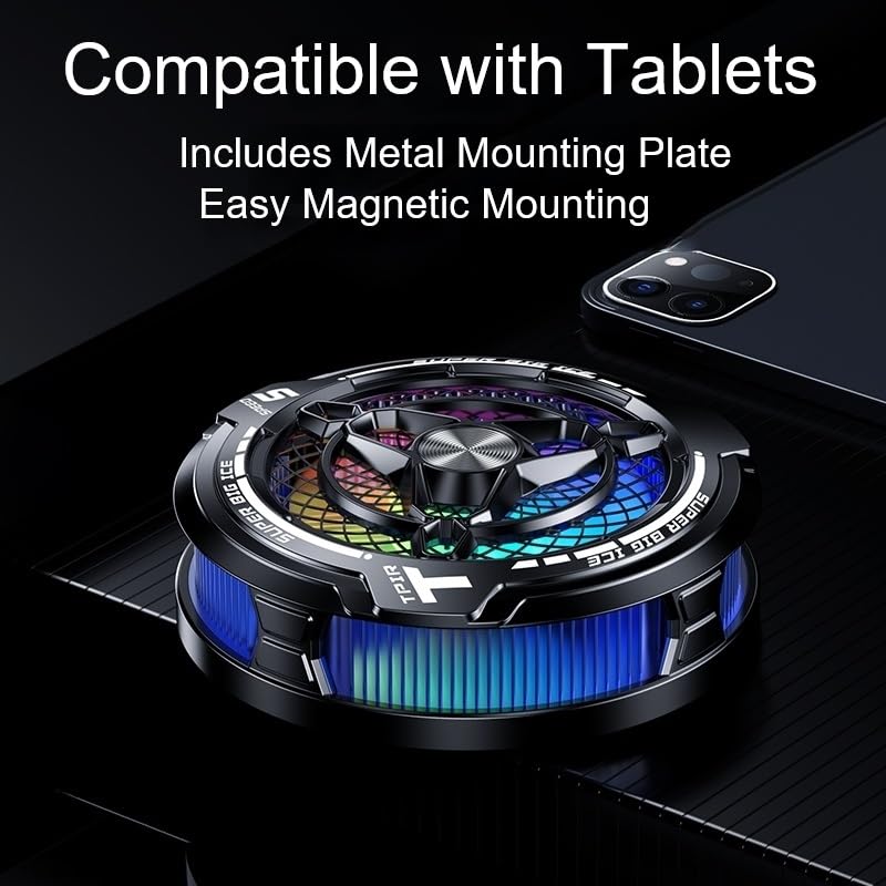 FS12 40W Semiconductor Tablet Cooler Large Area Powerful Cooling Magnetic RGB Cooler Radiator for Pad/Gaming