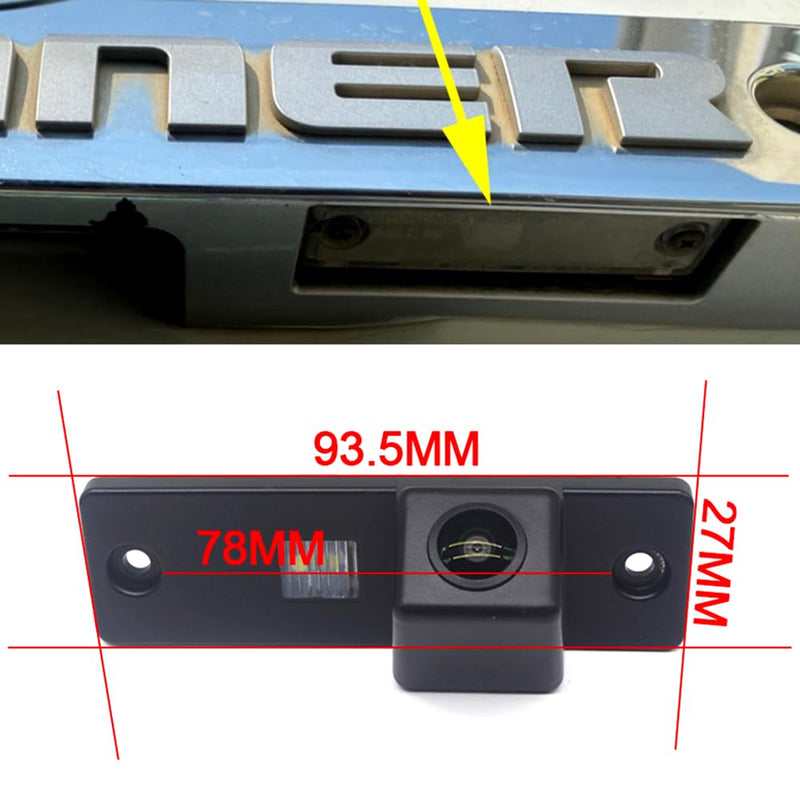 AHD/CVBS Car Rear View Camera's Fisheye Lens License Plate Lamp-Camera with RCA Cable & Vehicle Camera for Toyota 4Runner/Hilux Surf/Fortuner SW4 / Toyota Innova & Backup Camera (CVBS) CVBS
