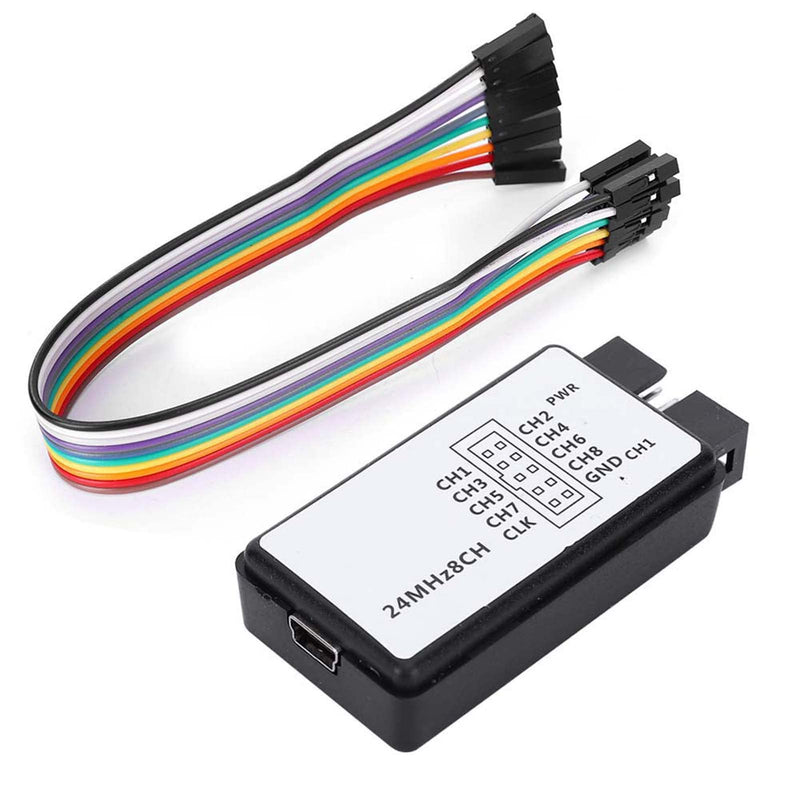 USB Logic Analyzer Kit Mini Digital Pocket Size 8 Channel Input Memory 24 MHz for a Variety of Decoding Functions