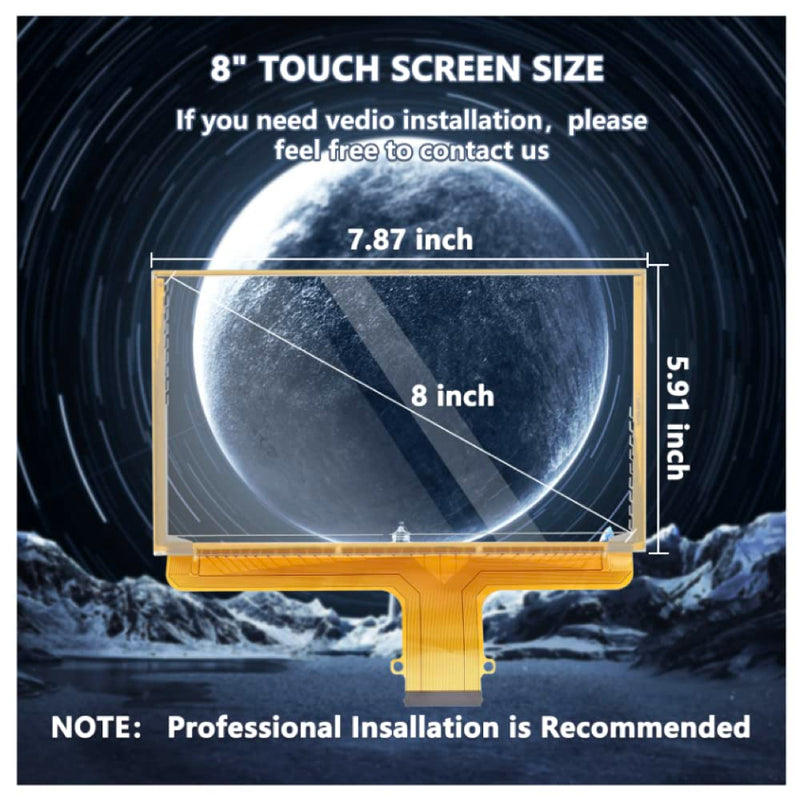 Fit GMC 8" Touch Screen - Digitizer Navigation Radio Replacement New OEM Compatible with 2015-2018 Chevrolet Silverado Suburban Tahoe & GMC Yukon Sierra Replace DJ080PA-01A (Touch Screen Without LCD) Touch Screen without LCD