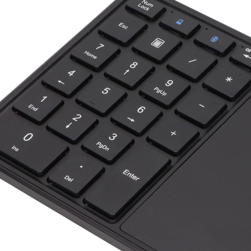 Sanpyl Numeric Keypad, 2 in 1 22 Keys 2.4G Touchpad Bluetooth 4.2 Number Pad, Type C Charging 500mAh Financial Accounting Keyboard, for Laptop, PC, Desktop(Black) black