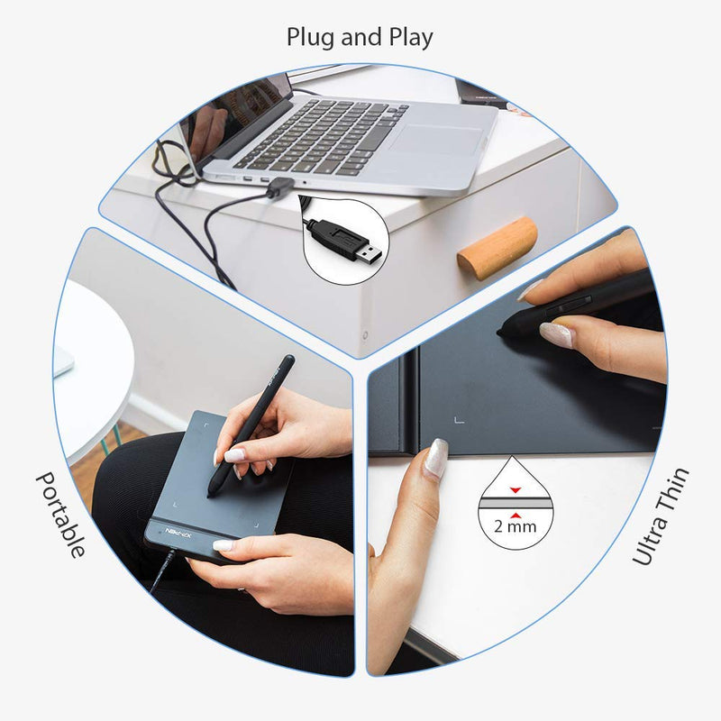 Drawing Tablet XPPen G430S OSU, Graphic Drawing Tablet & XPPen Digital Drawing Glove - Two-Finger Artist Glove with Cute Cat Print