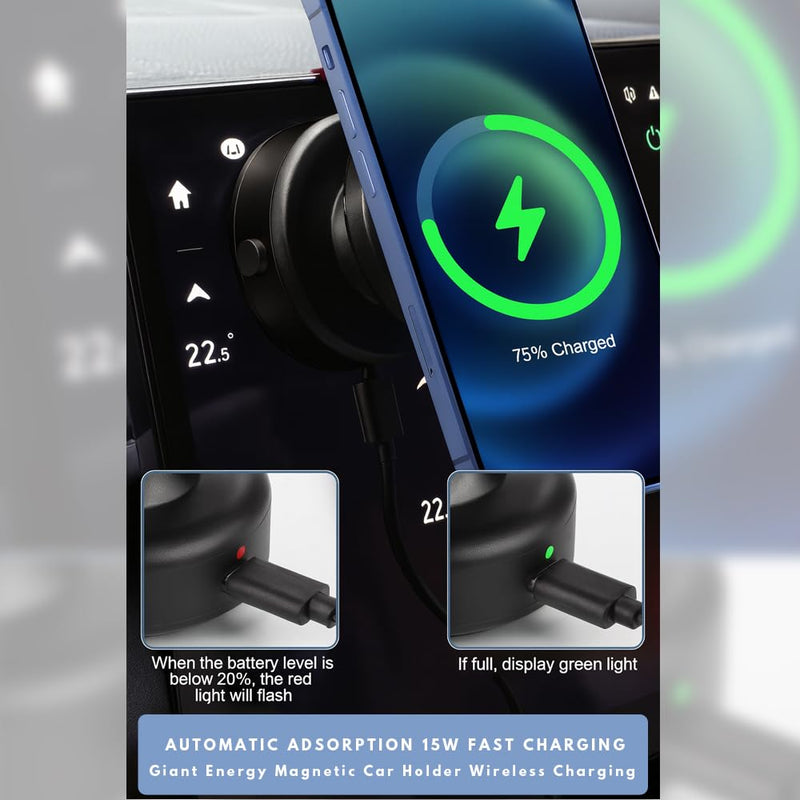 2in1 Automobile Holder Electric Sunction Mount with Wireless Charger Vacuum Absorption Car Phone Holder - 1 Piece White White Version 1