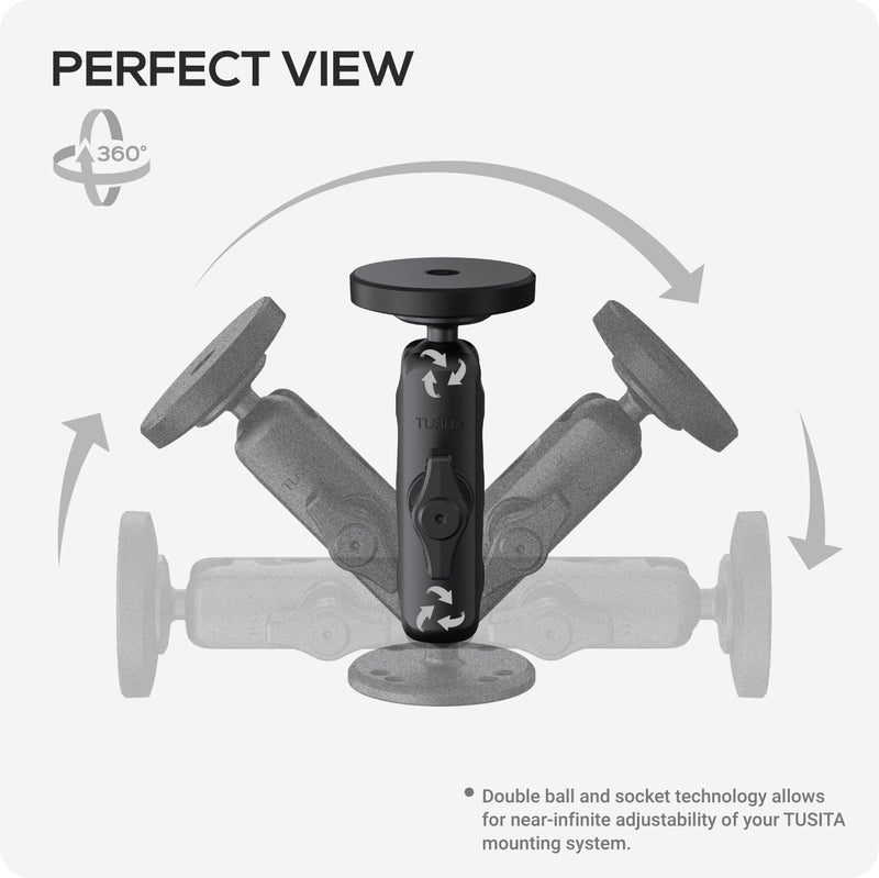 TUSITA 1" Ball Magnetic Car Phone Holder with Double Socket Arm Compatible with iPhone Magsafe, for Ram Mount B Size Base