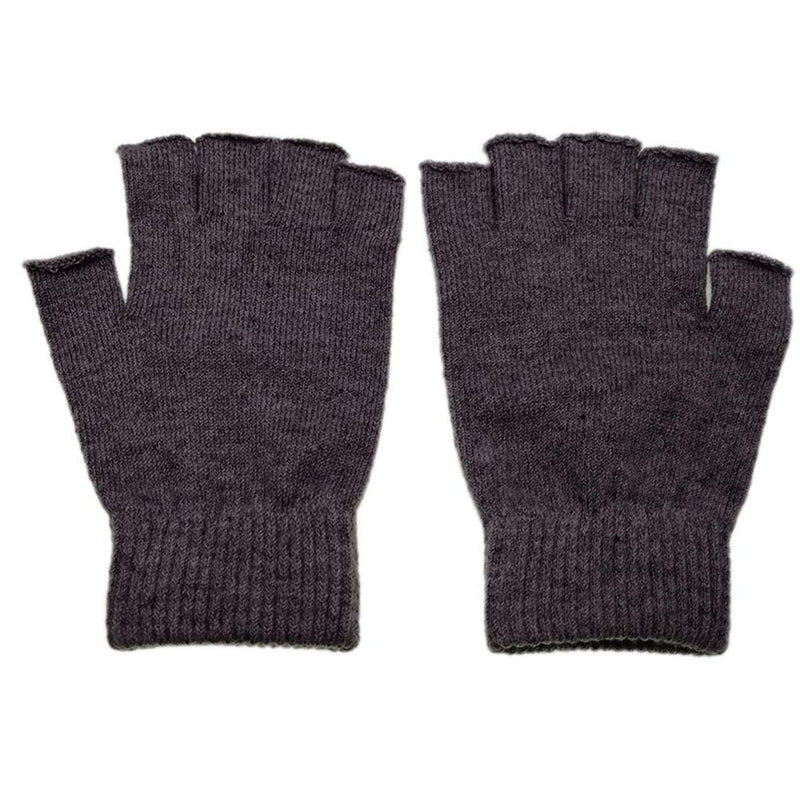 NOVAWO Wool Blend Fingerless Gloves Warm Arm Warmers Unisex Typing Gloves Dark Gray