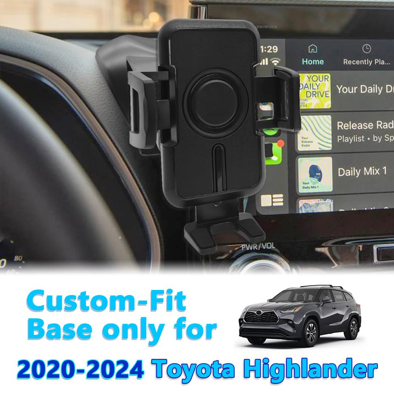 WAAPAK Car Phone Holder Mount 2014-2025 Highlander SUV Auto Accessories Interior Decoration Smartphone Thick Case Cradles Navigation Bracket (Highlander-20-25) Highlander-20-25