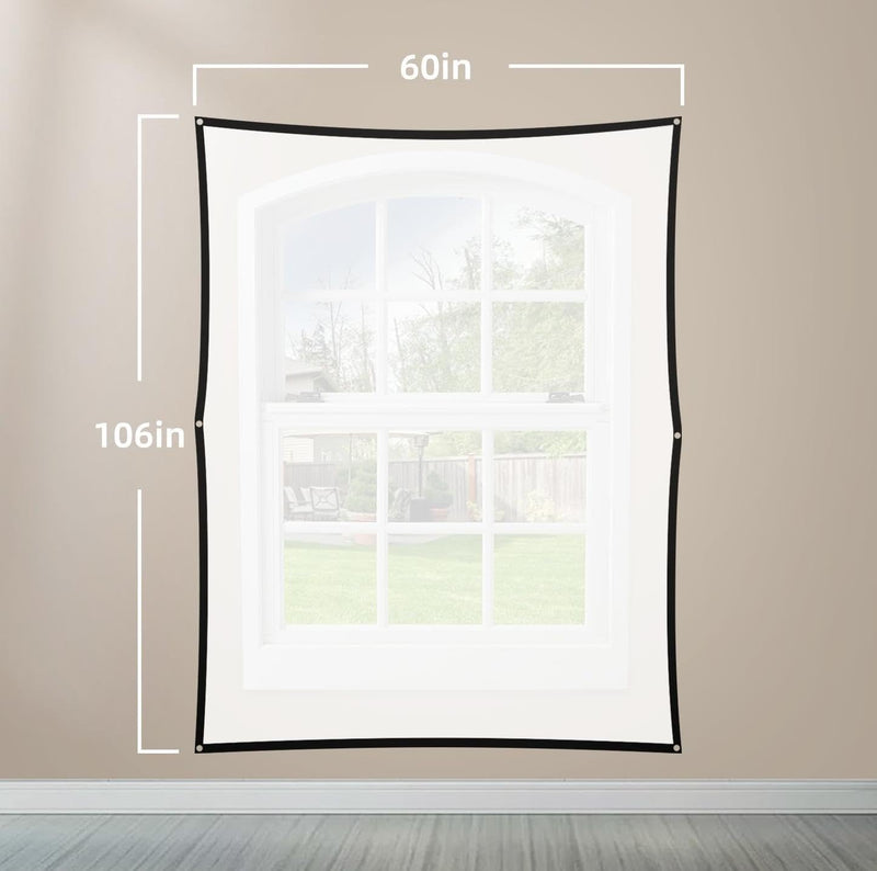 Holographic Rear Projection Screen: Foldable and Portable Anti Crease Indoor Projection Screen for Projecting Halloween Videos and Film Night (120Inch)