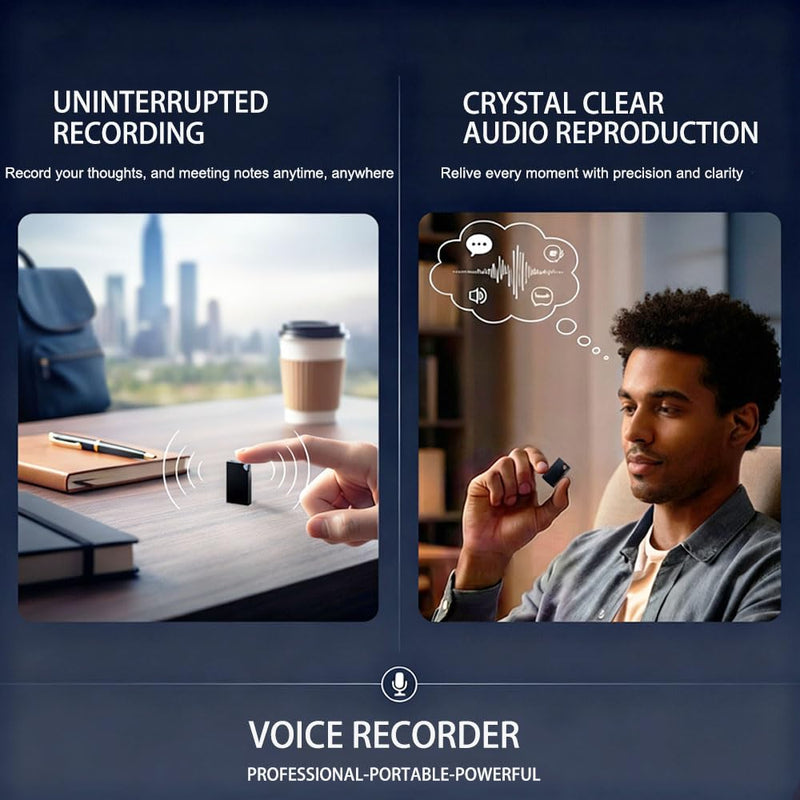 [AUSTRALIA] - Digital Voice Recorder with 64GB Memory, USB Charging, Voice Activated Recorder, Mini Small Square Voice Recorder Voice Recorder, Meetings, Lectures and Interviews（1 * 0.8 * 0.2） 1 * 0.8 * 0.2 