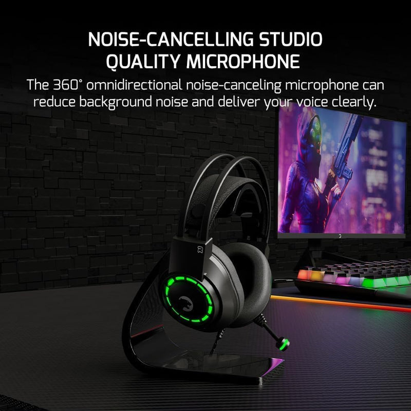 GAMEPOWER Voldon X 3.5mm Jack Gaming Headset - Wired Headphones with 50MM Drivers, Comfort Design, Noise Cancelling Mic, PS4, PS5, for Xbox, Black VOLDONX