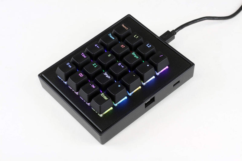 Max Keyboard Falcon-20 Programmable Macropad Mechanical Keyboard, Backlit Multicolor LED, Cherry MX RGB Switch (Cherry MX RGB Blue) Cherry MX RGB Blue