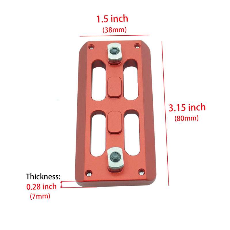 AR Mlok Arca Rail Tripod Ball Head Mount Adapter - Bog Tripod Ballhead Quick Release Plate,Compatiable RRS Dovetail, 2 Mlok Slot Interface Red