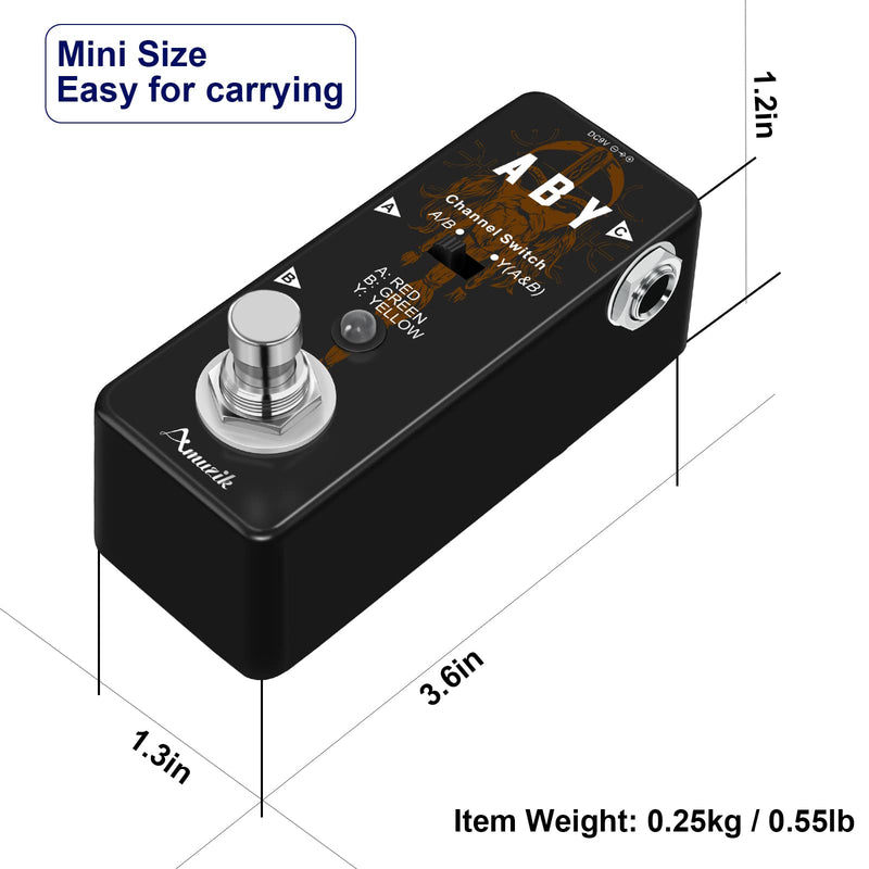 [AUSTRALIA] - Amuzik Switch Box Pedals Functional ABY BOX Switch Guitar Pedal Selector Audio Channel Pedal for Guitar Mini Size True Bypass 