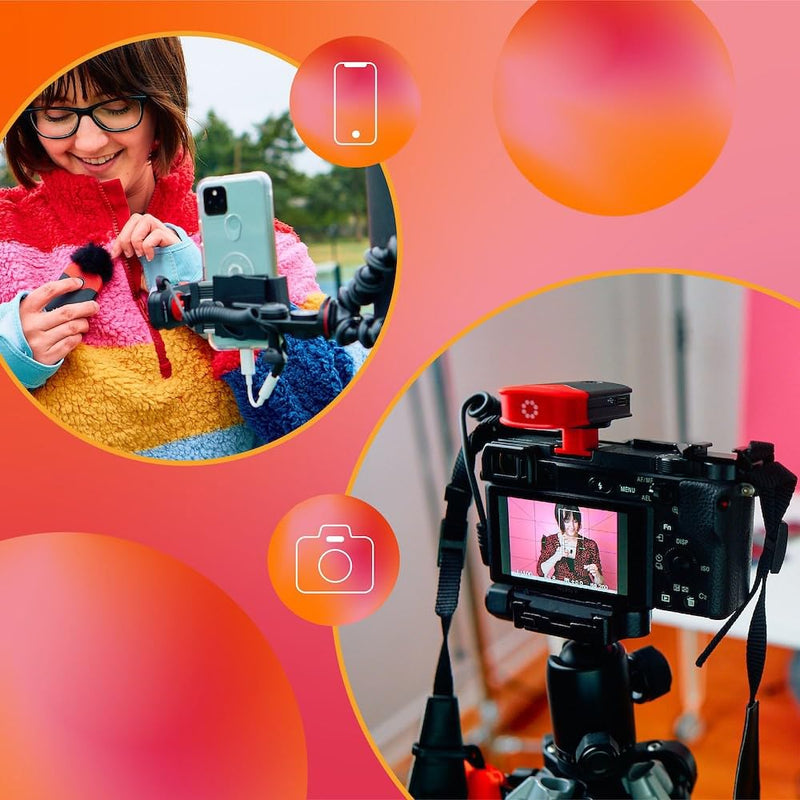 Joby Wavo Air 2.4Ghz Wireless Microphone System with Two Transmitters Designed Mounting System, Vlogging, Filmmaking, Interview, Smartphone, Camera