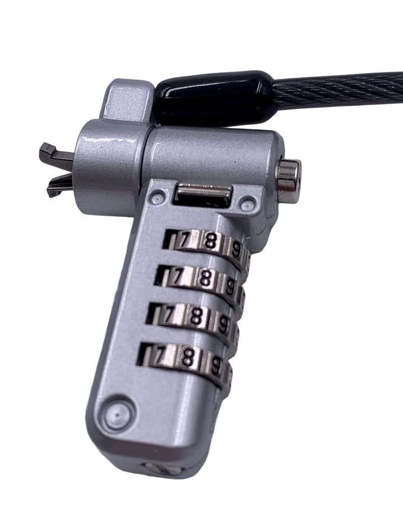 [AUSTRALIA] - Bosvision Laptop Security Cable Lock, for 3 Security Slots (K Standard, Nano and Wedge) Combination, 6.5 feet (200cm) Ø4.5mm Stainless Steel Cable 