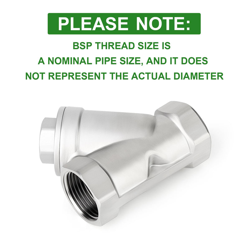 TAISHER 1PCS 304 Stainless Steel 3/4" BSP Female WYE Y Strainer Mesh Filter Valve CF8 WOG