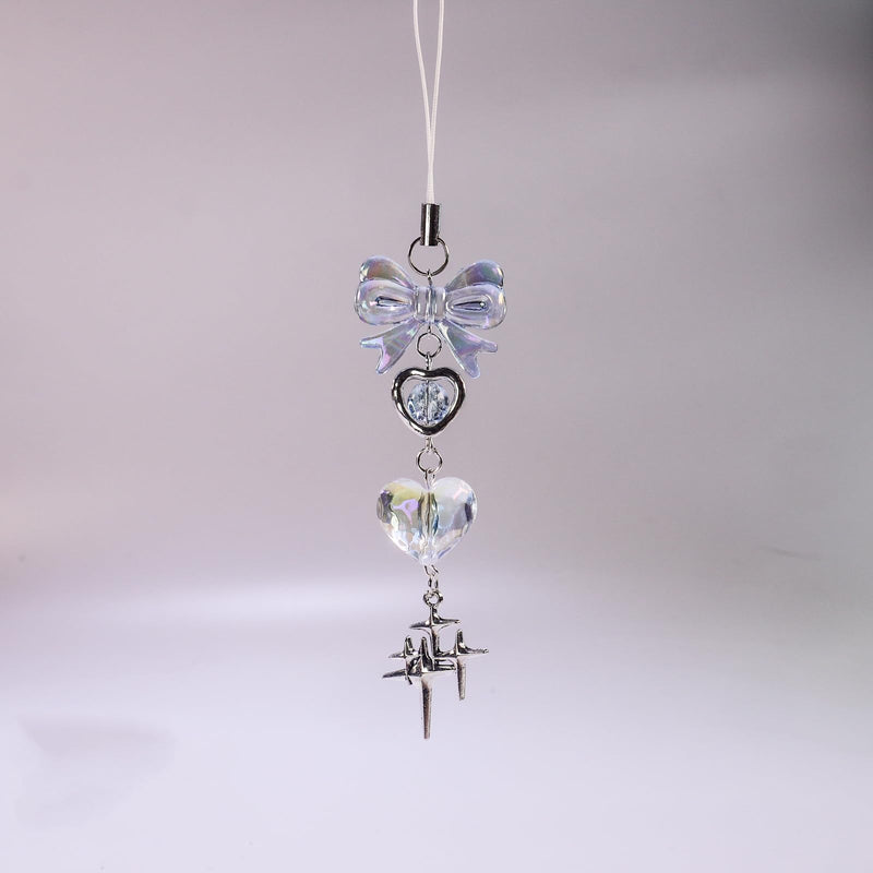 1-4PCS Cute Phone Charms Aesthetic Y2K Cell Phone Charms Strap Strawberry Butterfly Star Phone Charm Y2K Accessories for Phone Bag Keychain Airpods Camera Pendants Decor 1x Blue Heart