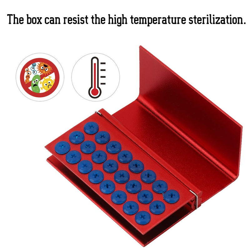 [AUSTRALIA] - Disinfectant Box, 24 Hole Disinfectant Case Aluminium Alloy with Silicone Pad, Dental Drill Block Holder, Autoclavable Dental Tool Sterilizer, Dental Drill Cleaner 