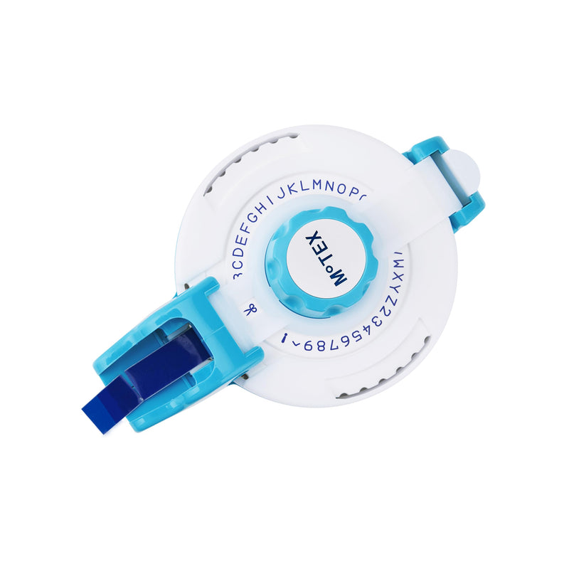 [AUSTRALIA] - Motex Embossing Label Maker, Labeling Tool, Old School Label Maker, for Manual Label Embossing- E-202 (Light Blue) Light Blue 