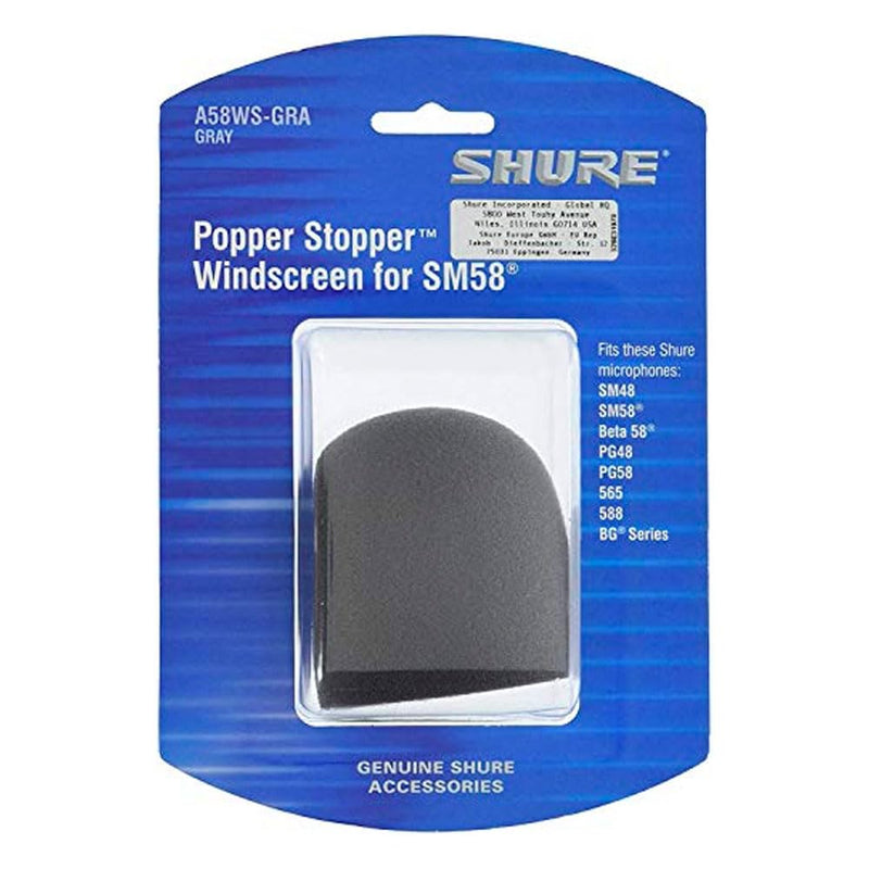 Shure A58WS-GRA Foam Windscreen for All Ball Type Microphones, Gray (Pack of 3) Pack of 3