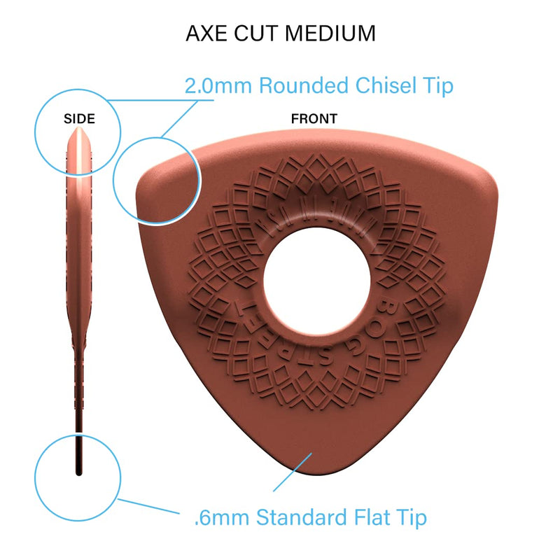 [AUSTRALIA] - Bog Street AXE CUT Guitar Picks, Medium, Electric Guitar and Acoustic Guitar Picks, Red (6-Pack) 6-Pack 