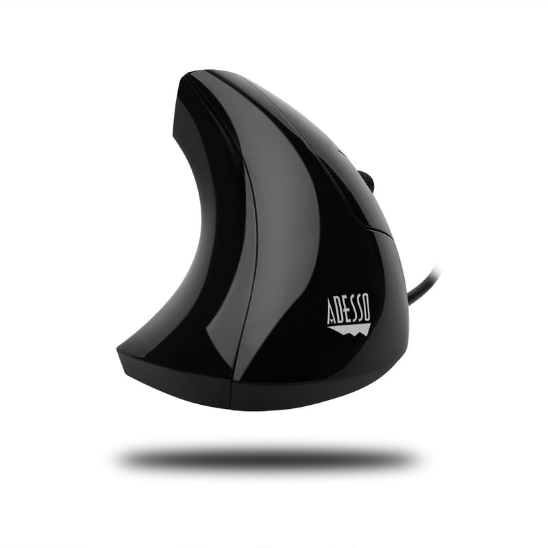 Adesso iMouseE1 - Vertical Ergonomic Illuminated Optical 6-Button USB Mouse - Right Hand Orientation, Black
