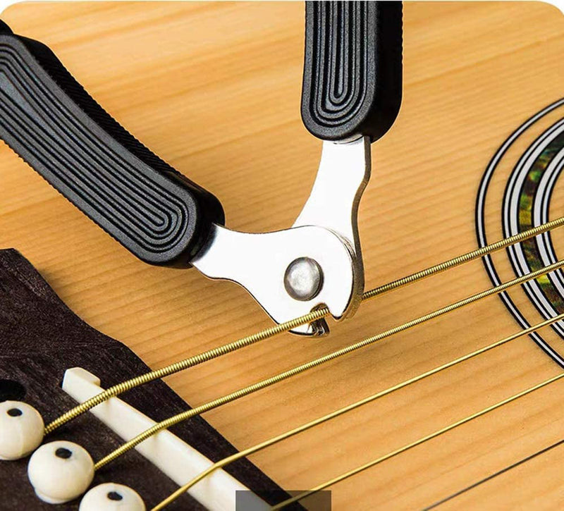 [AUSTRALIA] - CC CAIHONG Guitar String Winder, Guitar String Winder Tool, Guitar Bridge Pin Puller and Cutter, 3 In 1 Multifunctional Guitar String Peg Tuner Winder for Acoustic Electric Guitar (Black) Black 