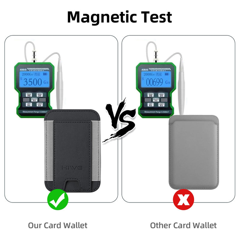 HiWe for MagSafe Wallet, Magnetic Card Wallet Holder for iPhone 15/14/13/12 Series, Leather Wallet, Fit 6 Cards, Slim, RFID Blocking, Black A-Black