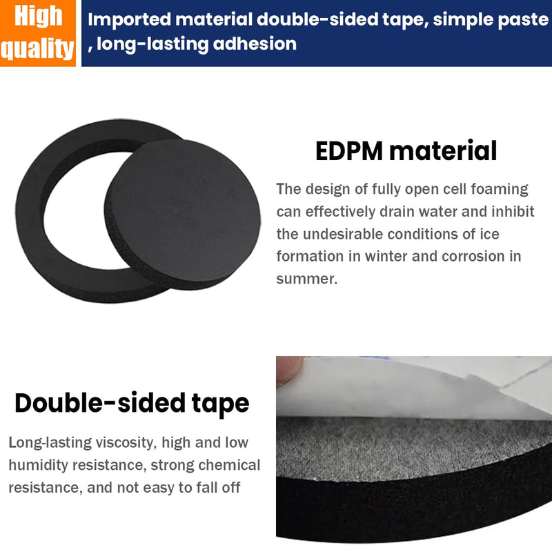 4 Pcs 6.5" Foam Speaker Enhancer, Car Door Foam Speaker Rings Blocker, Self Adhesive Soundproof Sponge Kit, Bass Blocker Pad with High Rebound for Stereo Audio Speaker