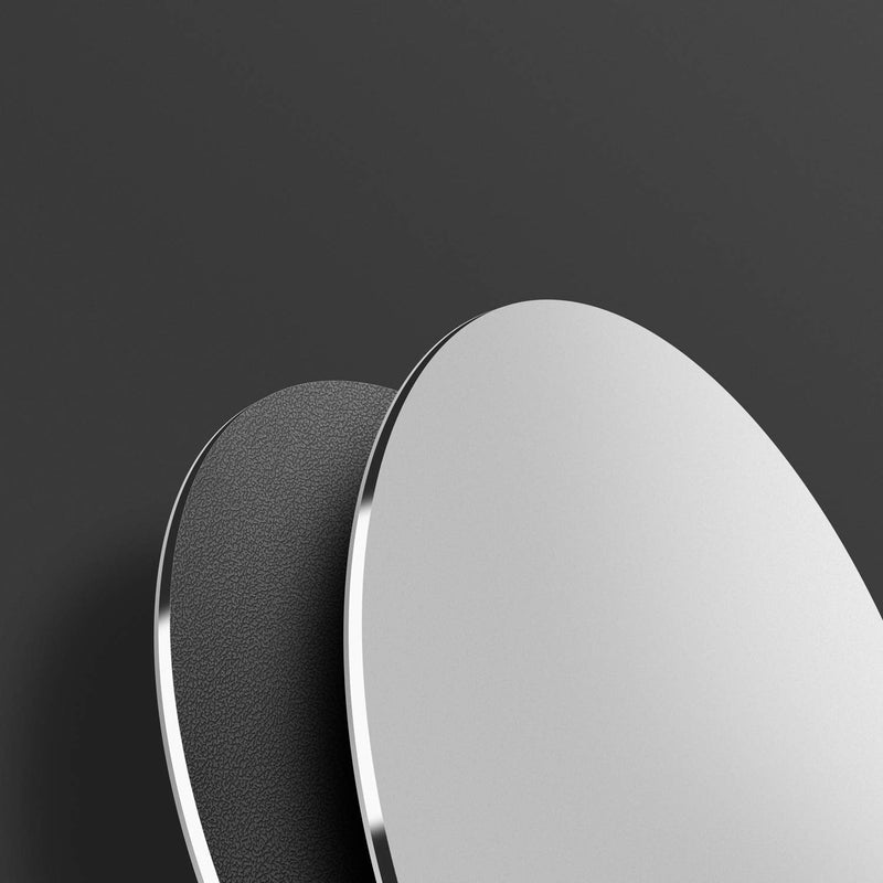 DSKKWS Metal Aluminum Mouse Pad, Office Thin Hard Mouse Mat Leather Surface Double Side Precision Silver and Black Mouse Pads for Fast and Accurate Control(Round) Silver Round