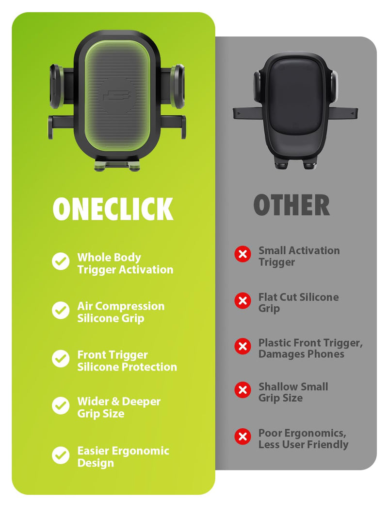 Bracketron OneClick Car Phone Holder for Tesla Model 3/Y/S/X, Screen, Dash | 4-in-1 car phone mount fits Tesla Model 3/Y/S/X with secure hold for large smartphones and MagSafe cases