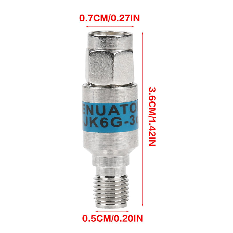 Telituny 3 Pieces Attenuator, SMA-JK Male to Female RF Coaxial Damper 2 Watt 6.0 GHz 50Ω Connector RF Coaxial DC Block Fixed Attenuator for Electrical Use (10 dB) 10db