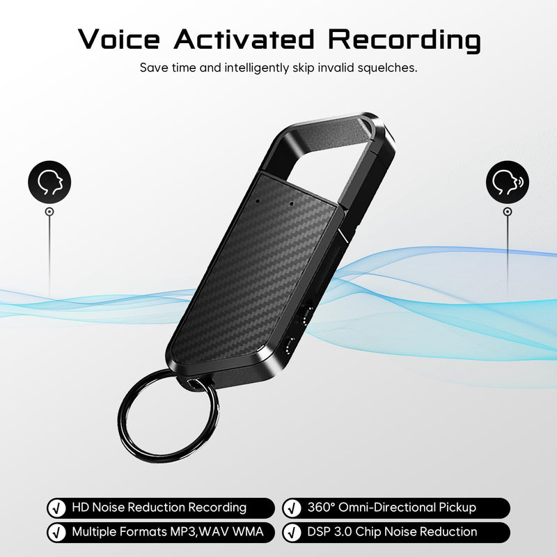 64GB Digital Voice Recorder with Playback - HD Noise Reduction Tape Voice Recorder with MP3 Player Activated Voice Recorder with 800 Hours Recording Time for Interviews/Meetings/Courses 64GB