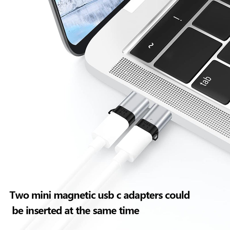 Magnetic USB C Adapter Straight 24 Pin Mini Magnetic USB C Adapter Connector 2 Pack 100W PD Fast Charge 20Gbs Data Transfer USB3.1 magnetic usb c adapter straight 2