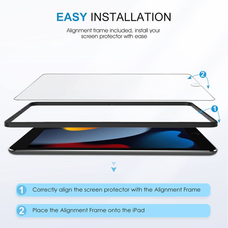 SPARIN (3 Pack Screen Protector Compatible with iPad 9th 8th 7th Generation, Tempered Glass Compatible with iPad 10.2 Inch 2021 2020 2019 Model (iPad 9 8 7)