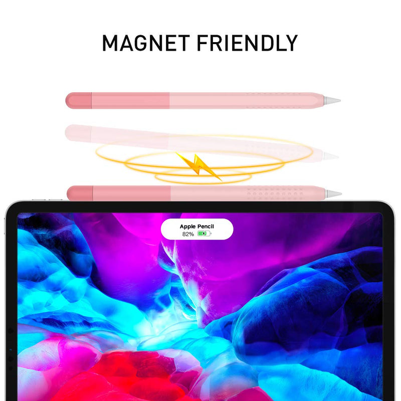 Delidigi Pencil Case Compatible with Apple Pencil 2nd Generation Case, Gradient Color Case Sleeve Silicone Cover Accessories for Apple Pencil 2nd Gen Pink