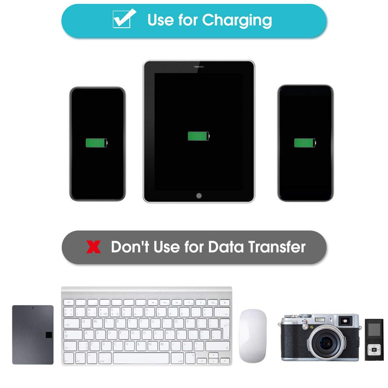 USB2.0 Hub 2-Port, Portable 2-Port USB Hub USB Twin Adapter Male to Dual USB Female Adapter for Laptops Desktops, Only Use for Charging(Black) Black