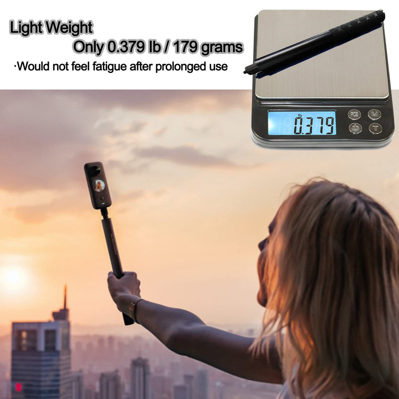 Invisible Selfie Stick 1/4 Inch Screw Compatible with Insta360 ONE X3 ONE X2 ONE R, ONE, GO 2 and many more