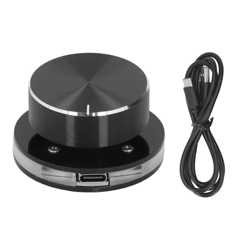 USB Volume Control Knob for Android System PC Multimedia, USB Volume Knob Multimedia Controller with RGB Light, Type C External Media Adjustment Controller, Computer Sound Control