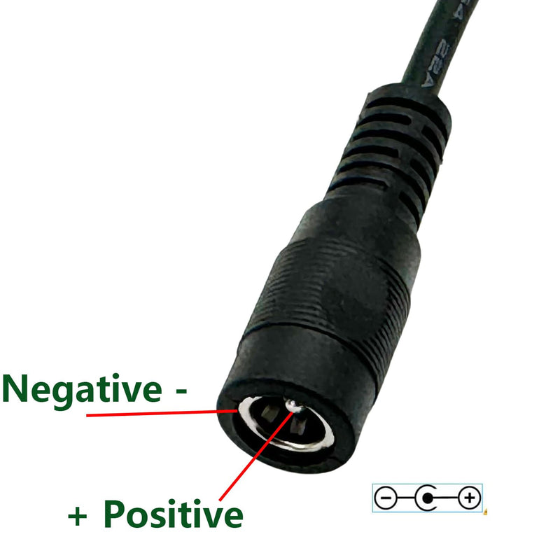 3Pcs DC Power 5.5mm x 2.1mm Reverse Polarity Power Converter Cable Cord for Keyboard Guitar Piano Effect Pedals Speaker Radio