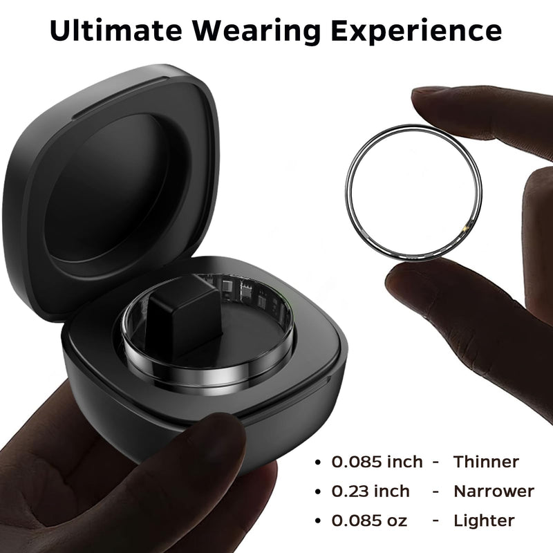 Emerhome Upgrade Smart Health Ring for Women Men,Waterproof Fitness Ring, Fitness Tracker for Activity Monitoring,Sleep Tracker, No Subscription Fee, Smart Ring for iSO & Android (Black,9#)