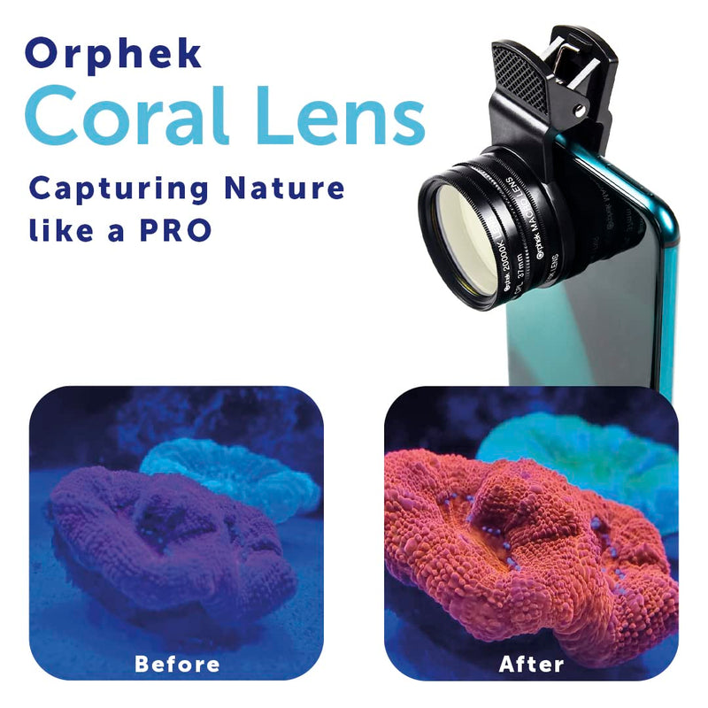 Coral Lens – Kit for All Smartphones – 4 Lens Included: Macro, CPL 37mm Polarized, 15,000k Orange, 20,000k Yellow – Universal Phone Clip – Lens Made of Glass – for Better Photography
