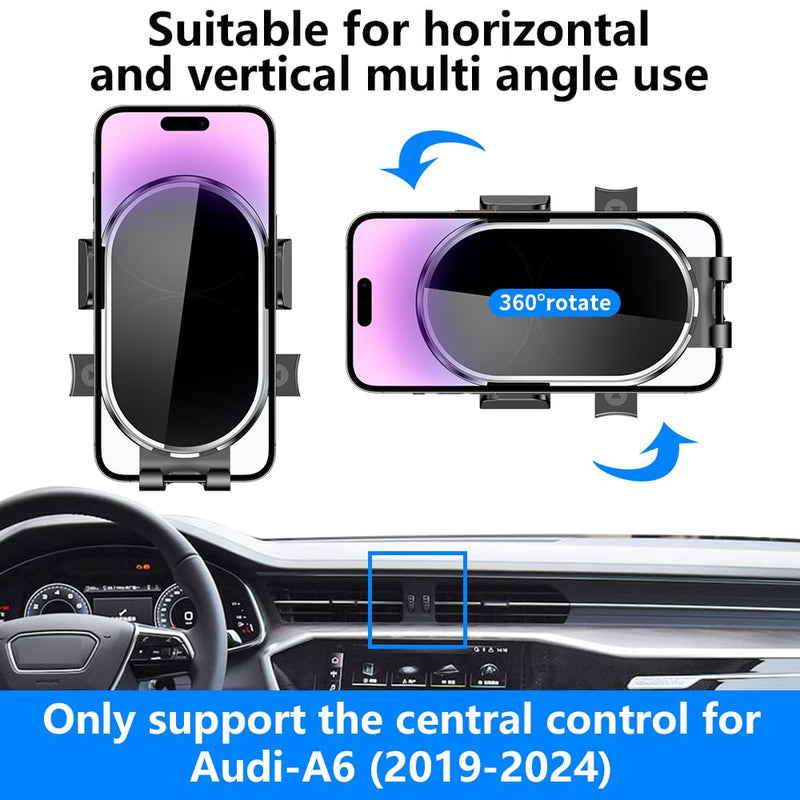 Car Phone Holder for Audi A6 A7 S6 RS6 S7 RS7 2019 2020 2021 2022 2023 2024 2025 Allroad Auto Accessories Navigation Bracket Interior Decoration Dashboard Cell Mobile Phone Mount case Accessory for 2019-2025 Audi A6 A7 S6 S7 RS6 RS7