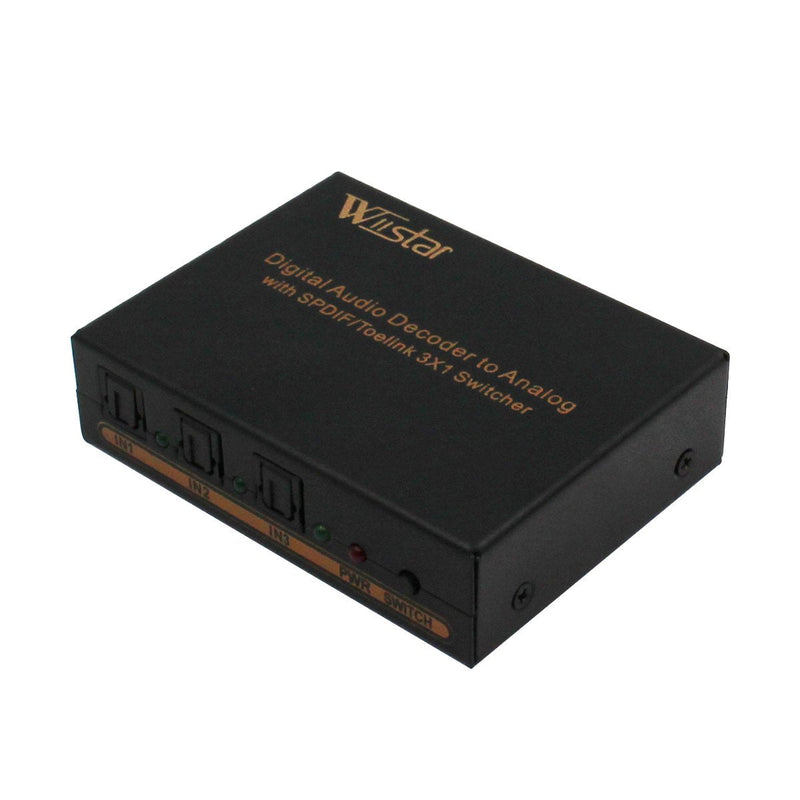 [AUSTRALIA] - Wiistar Toslink Switch 3x1 Digital Optical Audio Switch 3x1 with Analog RCA and 3.5mm Support 5.1CH 5.1CH/ LPCM2.0/ DTS 