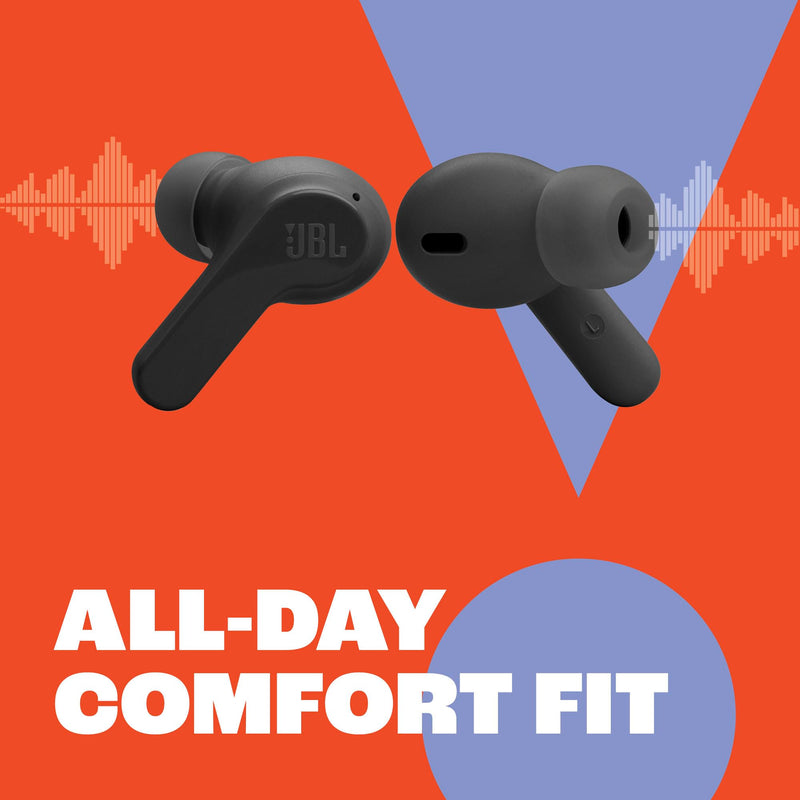 JBL Vibe Beam - True Wireless Earbuds - Black | JBL Deep Bass Sound, Comfortable fit, Up to 32 8h 24h total hours of battery life with speed charging
