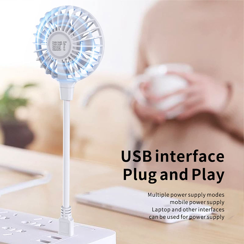 USB Fan, Mini Portable Fan for 360° Rotation, Small Personal Fan for Home Office, Desk Fan Compatible with All USB Outputs such as Laptop/Power Bank/Plug, Pocket Fan for Travel Commute(No switch)