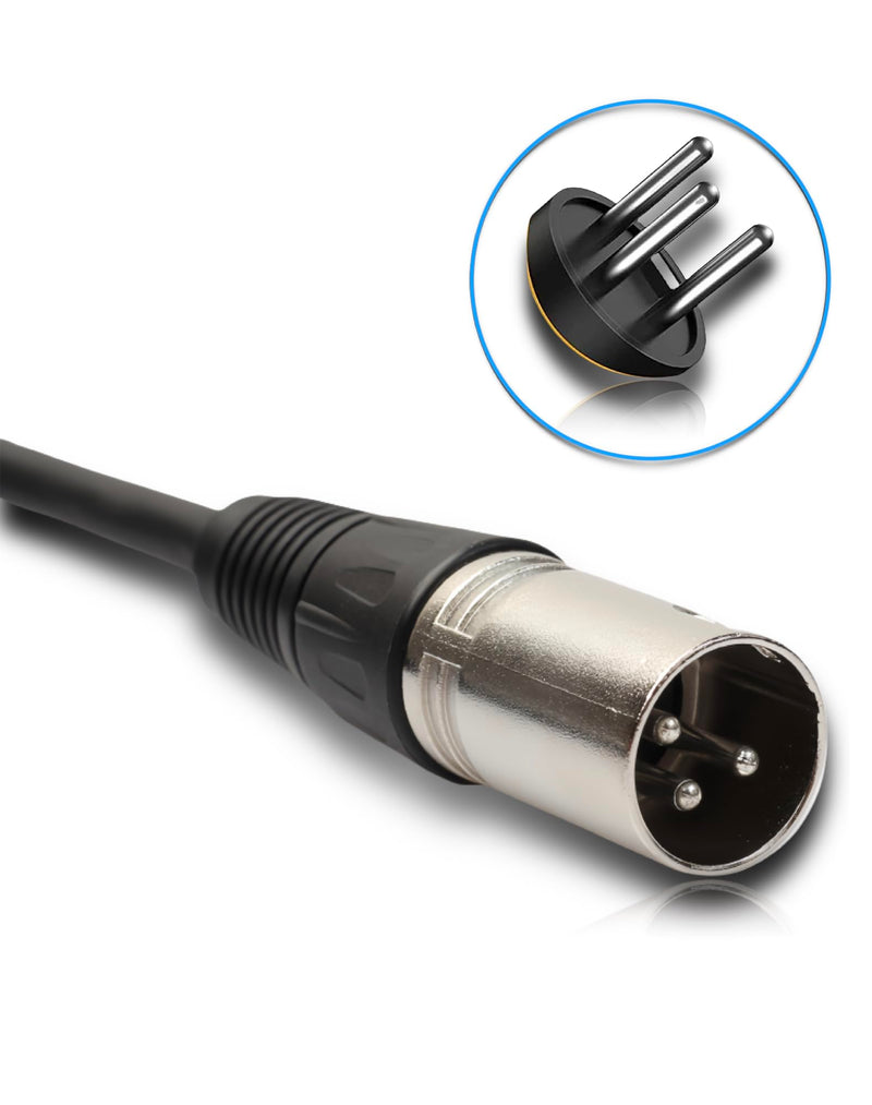 XLR to XLR Cable, XLR Microphone Cable, XLR Male to Female Cord for Microphone, Speaker or PA System, Zinc Alloy Head, 6 feet, Black
