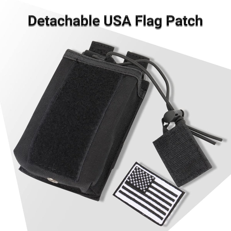 Tactical Radio Holder Case Molle Radio Holster Duty Belt Military Heavy Case Accessories Radios Pouch Holster Bag for Baofeng UV-5R UV-9R Two Way Radio Walkie Talkies Adjustable Storage 1Pack Black