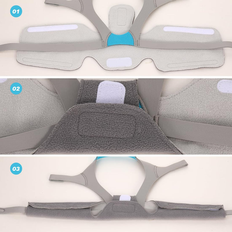 CPAP Neck Pad CPAP Neck Pad Headgear Strap Cover Universal Sleep Apnea Masks Neck Pads, Grey