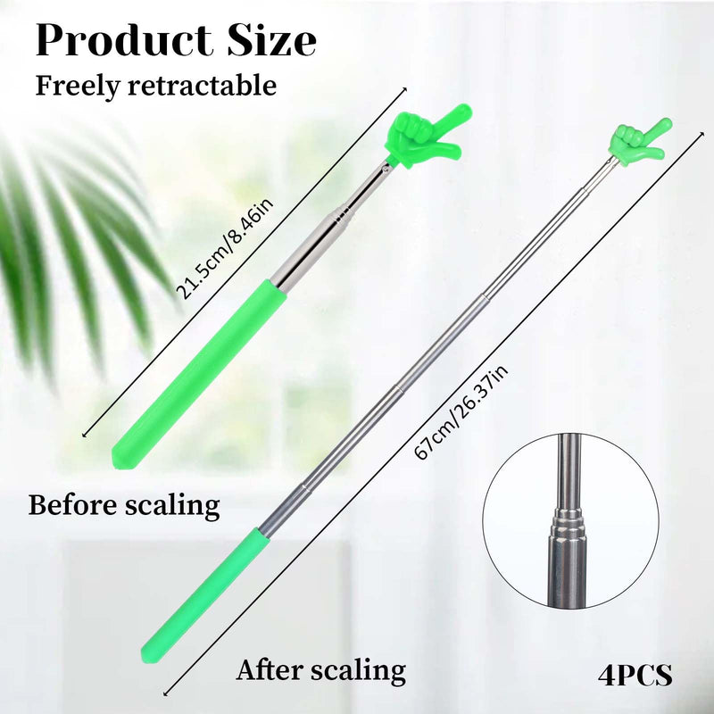 4PCS Pointer Stick for Classroom, Retractable Teacher Pointer, Extendable Finger Pointer Stick for School, Classroom Pointer and Pointer Finger Student Teacher Supplies 4Pcs B